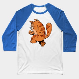 Jogging Fat Cat Baseball T-Shirt